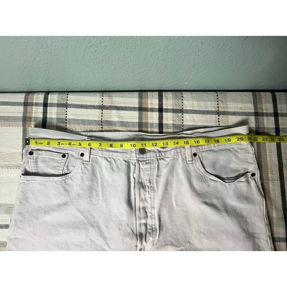 Levis 501 Premium Jean Shorts Men 42 White w/Purple Stitching Mushroom Tab Rare